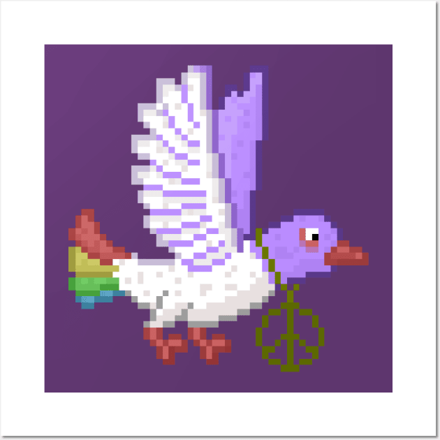 Pixel art pet dove hippy Wall Art by AsKartongs